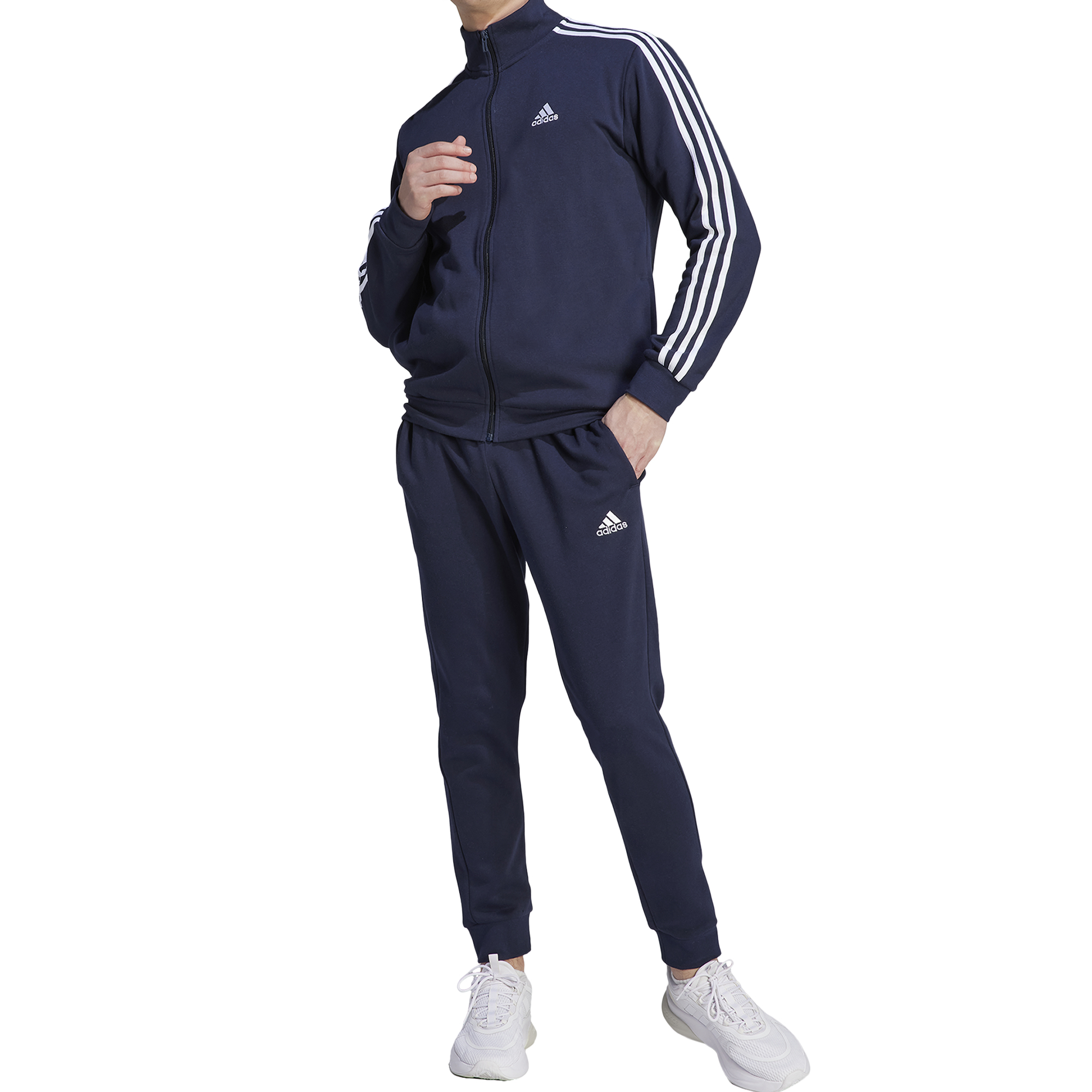 Adidas Tuta da Uomo Basic 3-Stripes Fleece Blu Codice IJ6064 9M